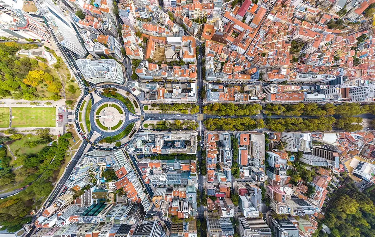 Amazing view from the top of Avenida da Liberdade.