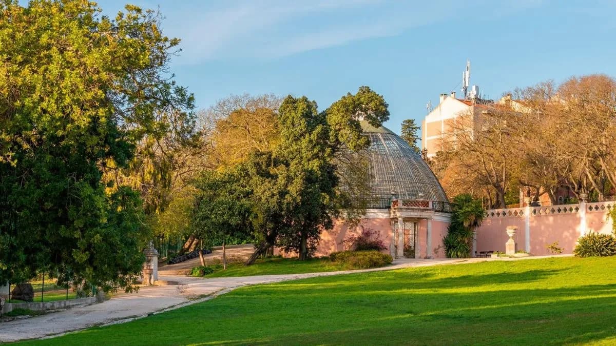 The historic rounded greenhouse in the Tapada das Necessidades garden in Lisbon