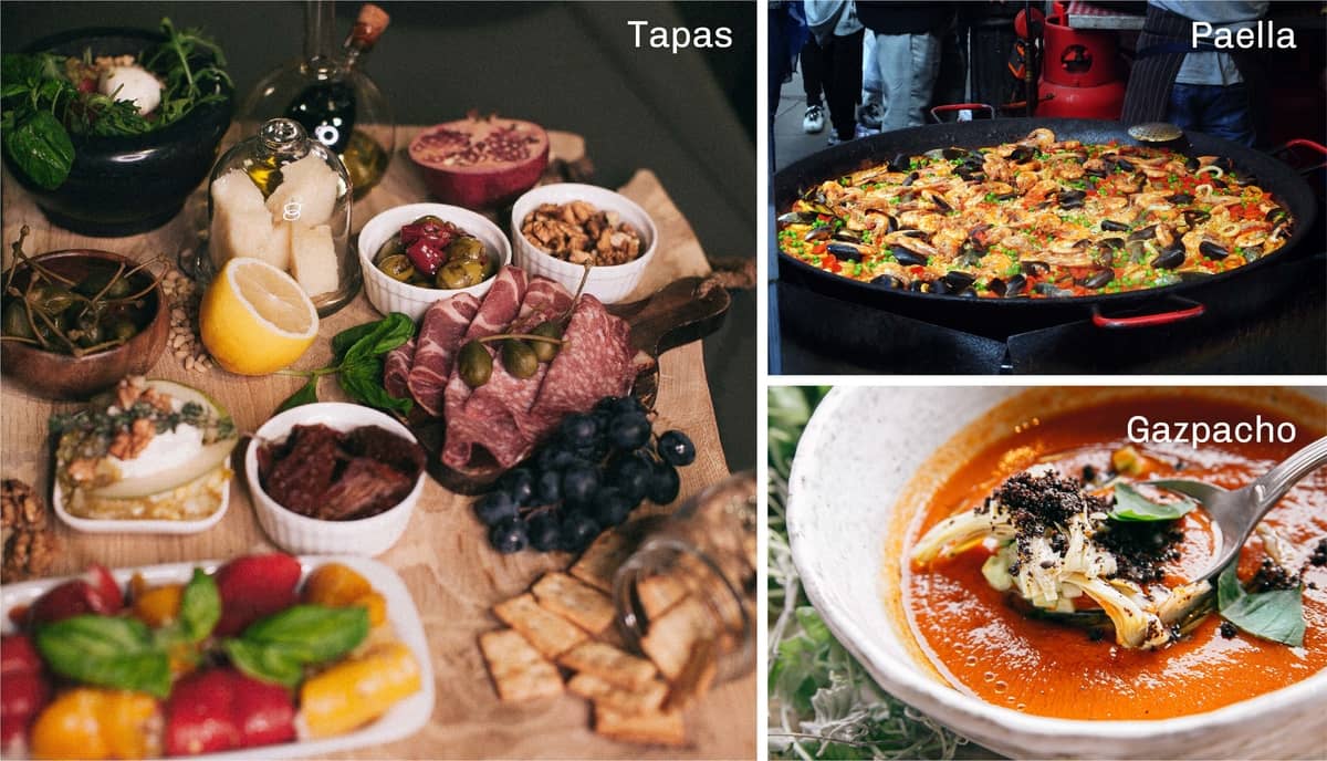 Spain Tapas, Paella and Gazpacho