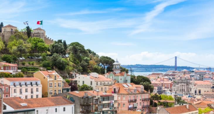 Landscape of historic Lisbon.