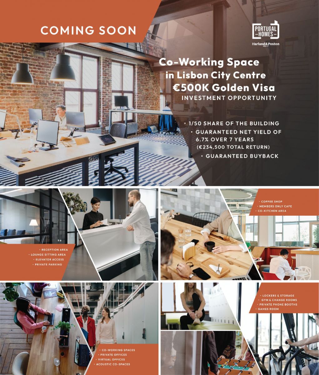 New co-working space in Lisbon City Centre that is eligible for €500K Golden Visa.