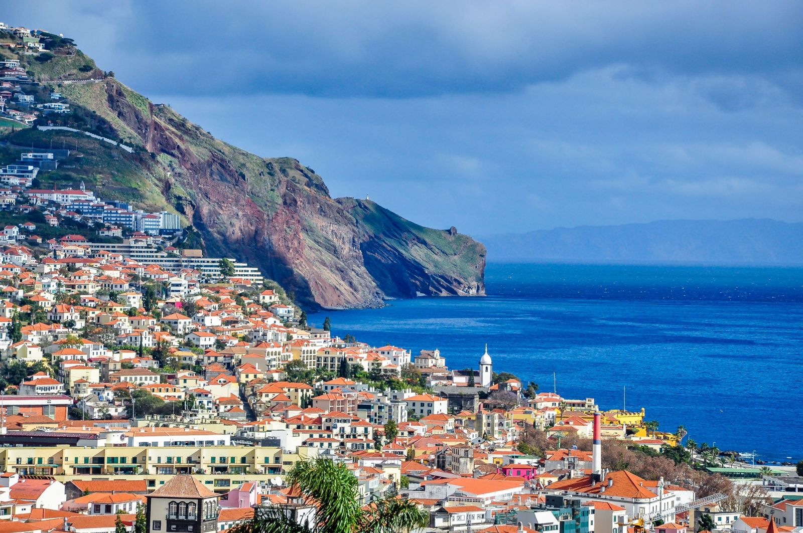 Landscape of Madeira and city of Funchal.