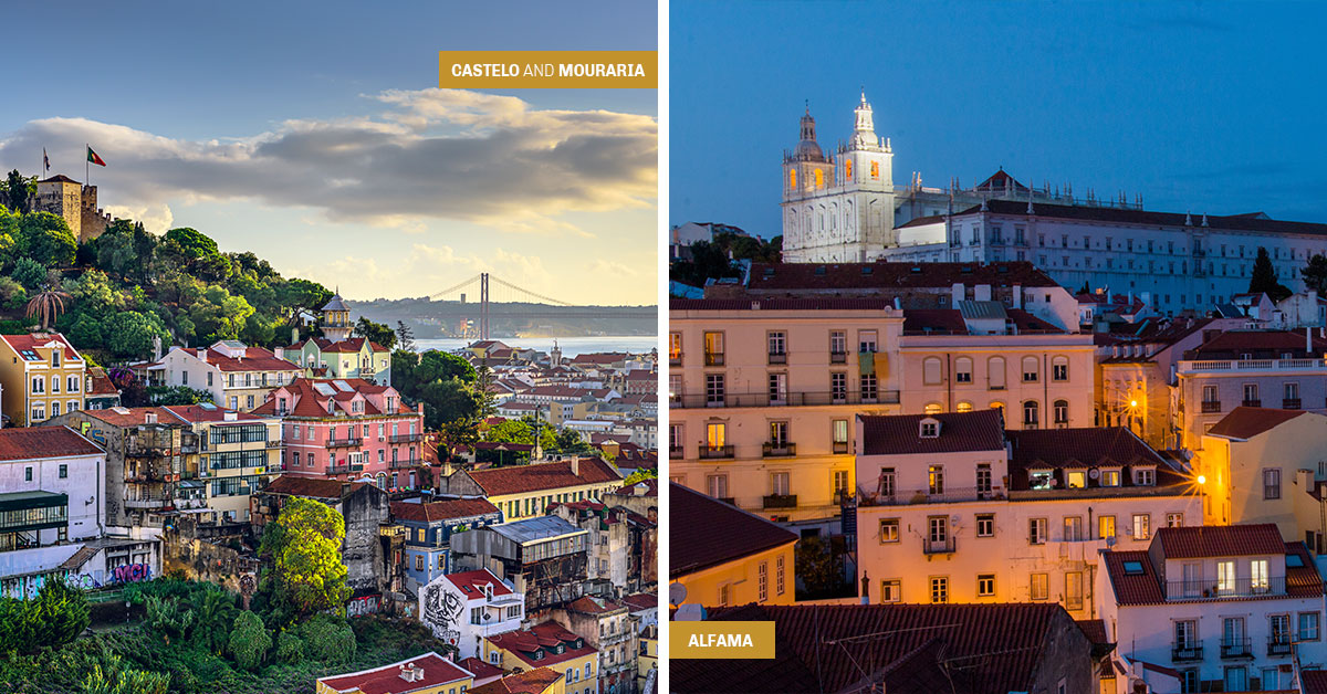 Mouraria and Alfama neighbourhoods in Lisbon.