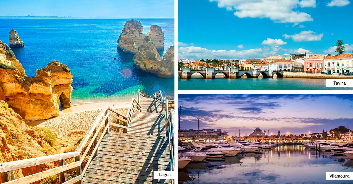 Lagos, Tavira and Vilamoura are among the most popular places in the Algarve.