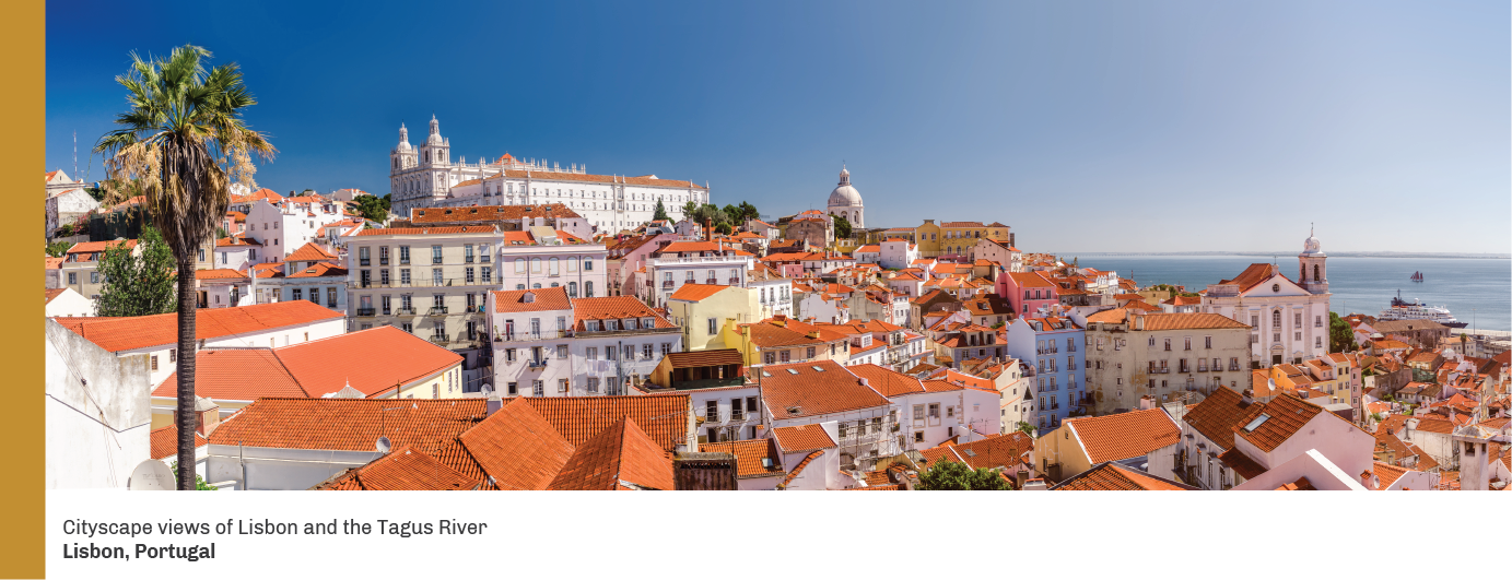 Cityspace views of Lisbon and the Tagus River.