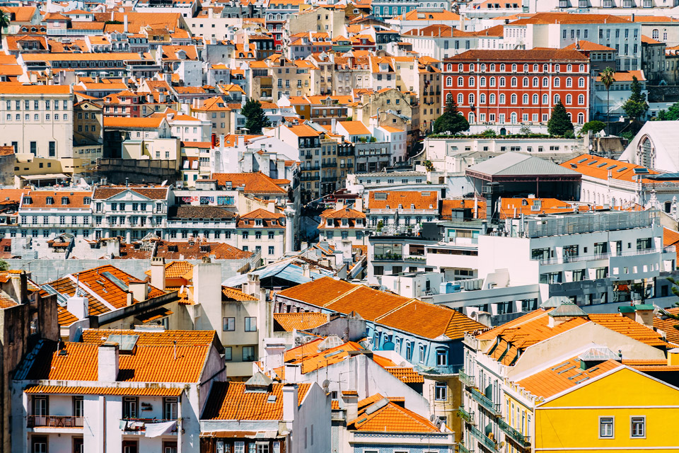 Traditional Buildings in Lisbon, Portugal.