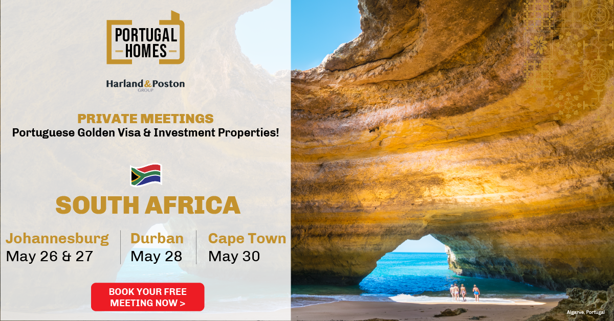 Portugal Homes Real Estate & Golden Visa Investment expert is coming to South Africa for exclusive Private Meetings, get in touch with us NOW to reserve a spot! 