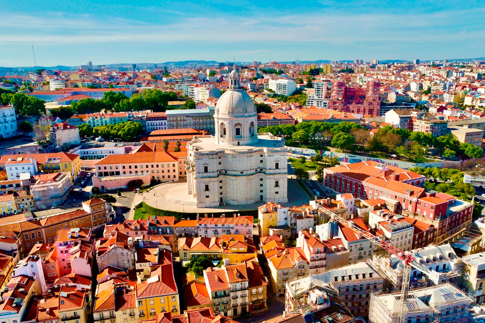 Panteao Nacional in Lisbon, overview of Alfama, Portugal