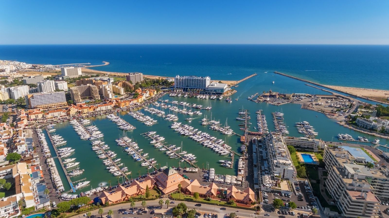 Vilamoura bay and Marina in Quarteira, Algarve Portugal