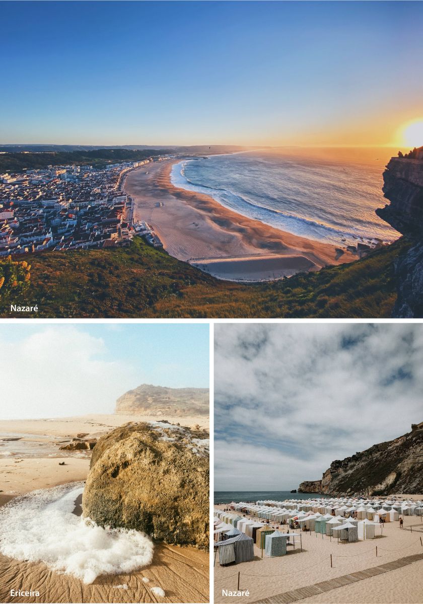 Best cities in the Silver Coast: Nazare and Ericeira.