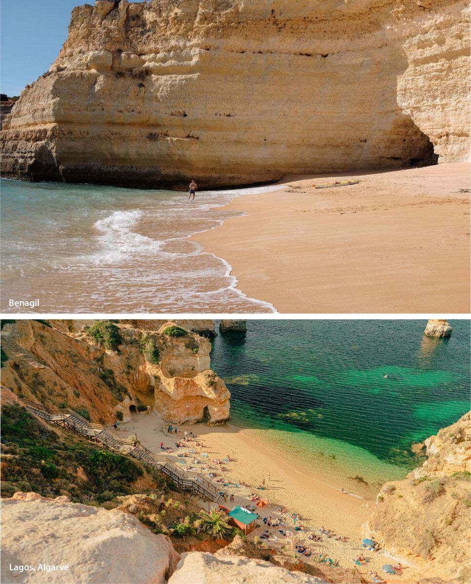 Benagil and Praia do Camilo in the Algarve.