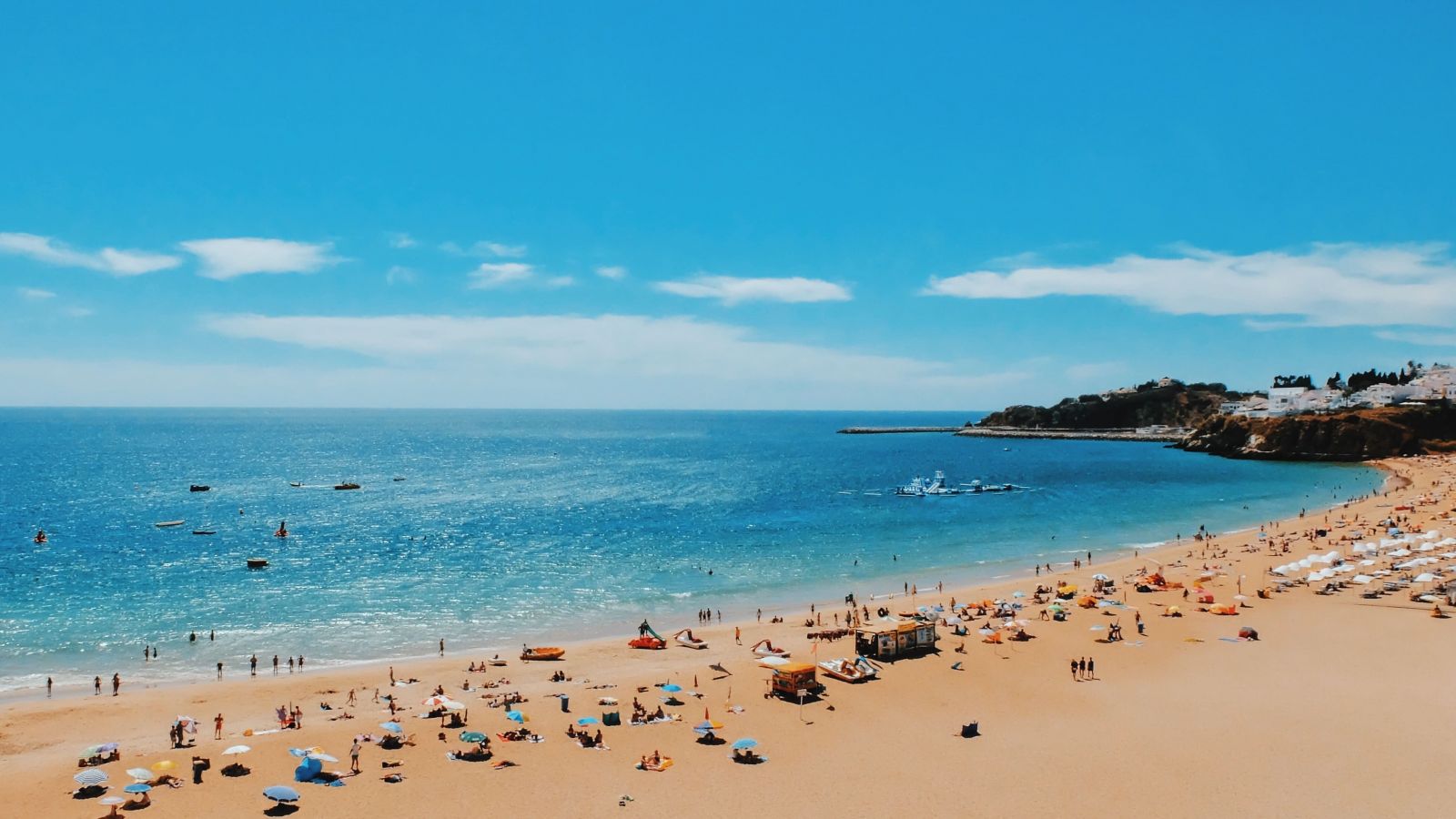 View on a beach in Albufeira, Portugal.