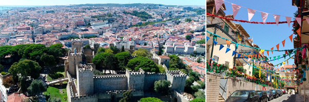 Landscape of Lisbon and one of its neighbourhoods.