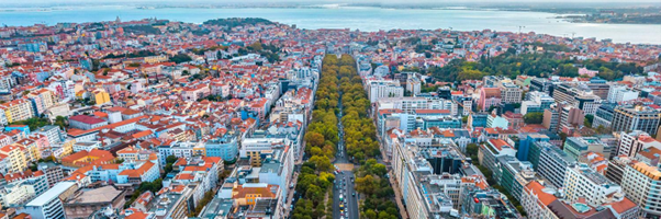 View of Avenida da Liberdade in Lisbon.