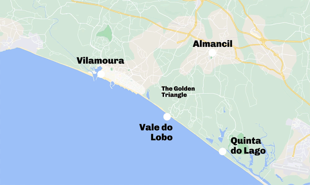 Portugal Golden Triangle Algarve Map