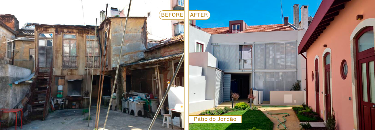 Pátio do Jordão - Before and After Renovation.