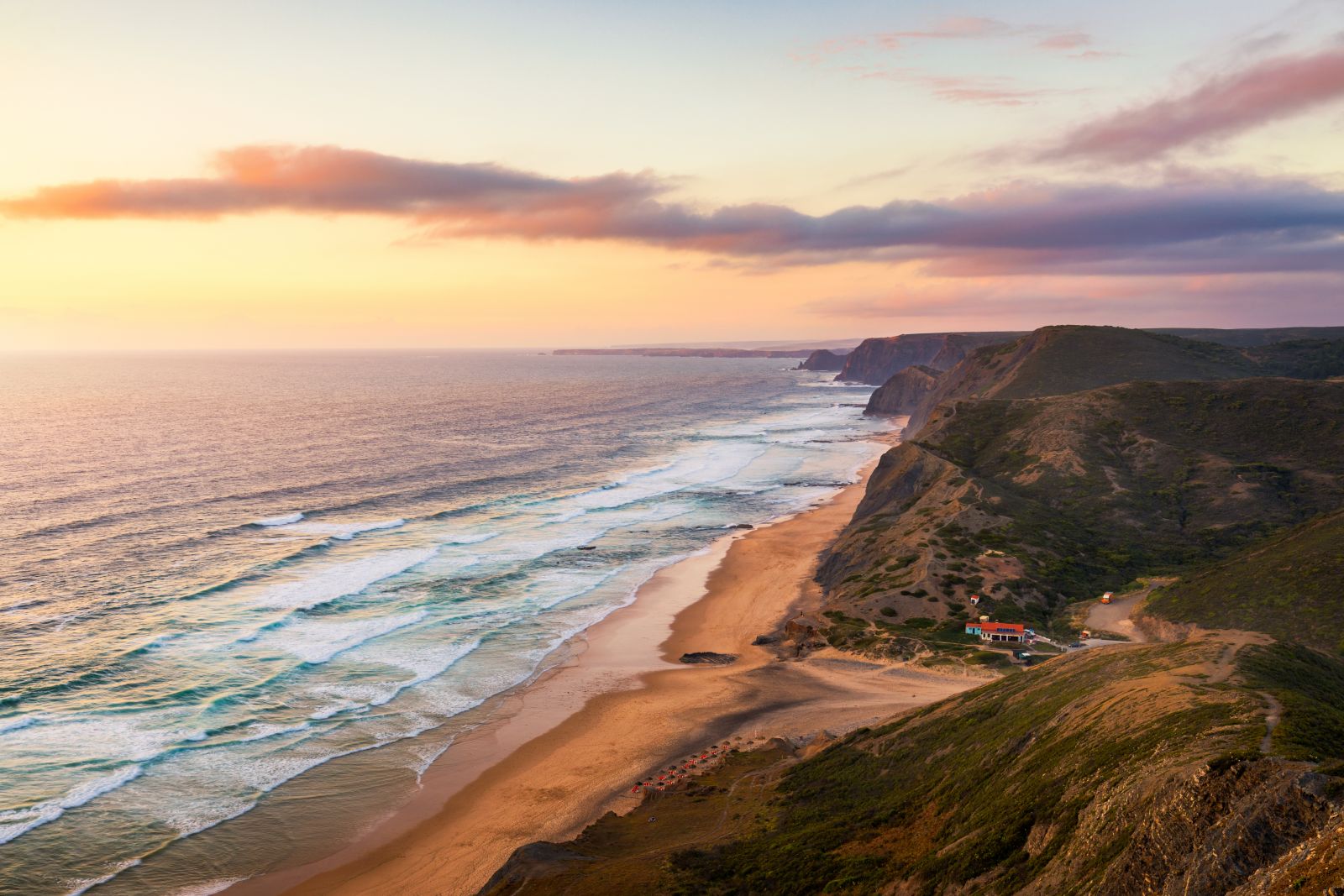 Look at the beach in Vila do Bispo, Portugal.