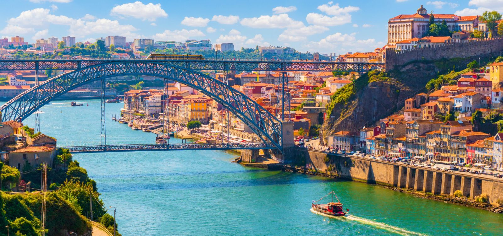Porto landscape with Dom Luis I Bridge.