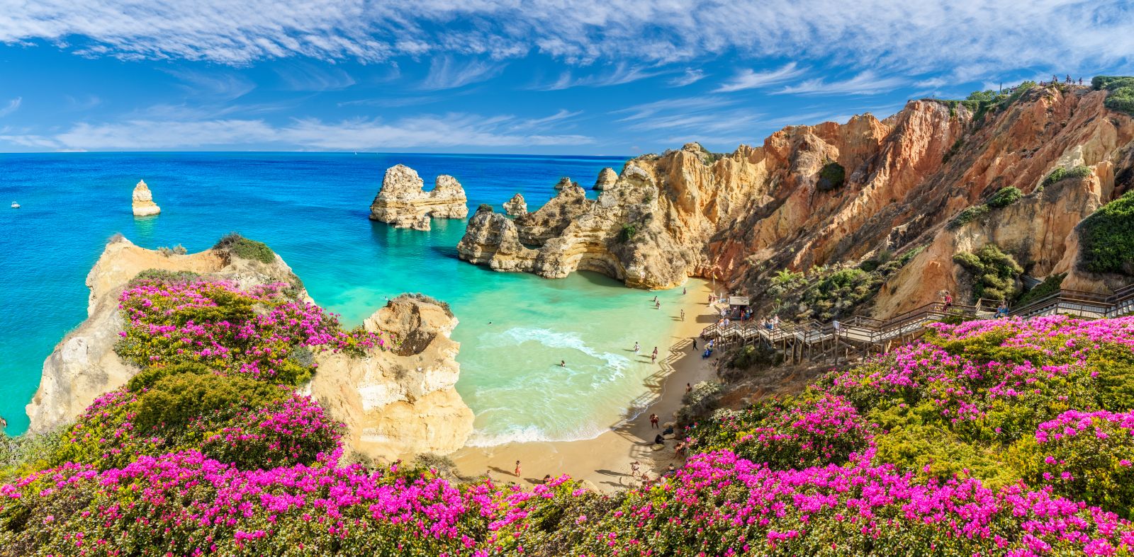 Colourful Praia do Camilo in the Algarve.