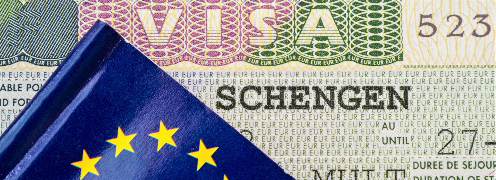 Schengen zone - passport page.