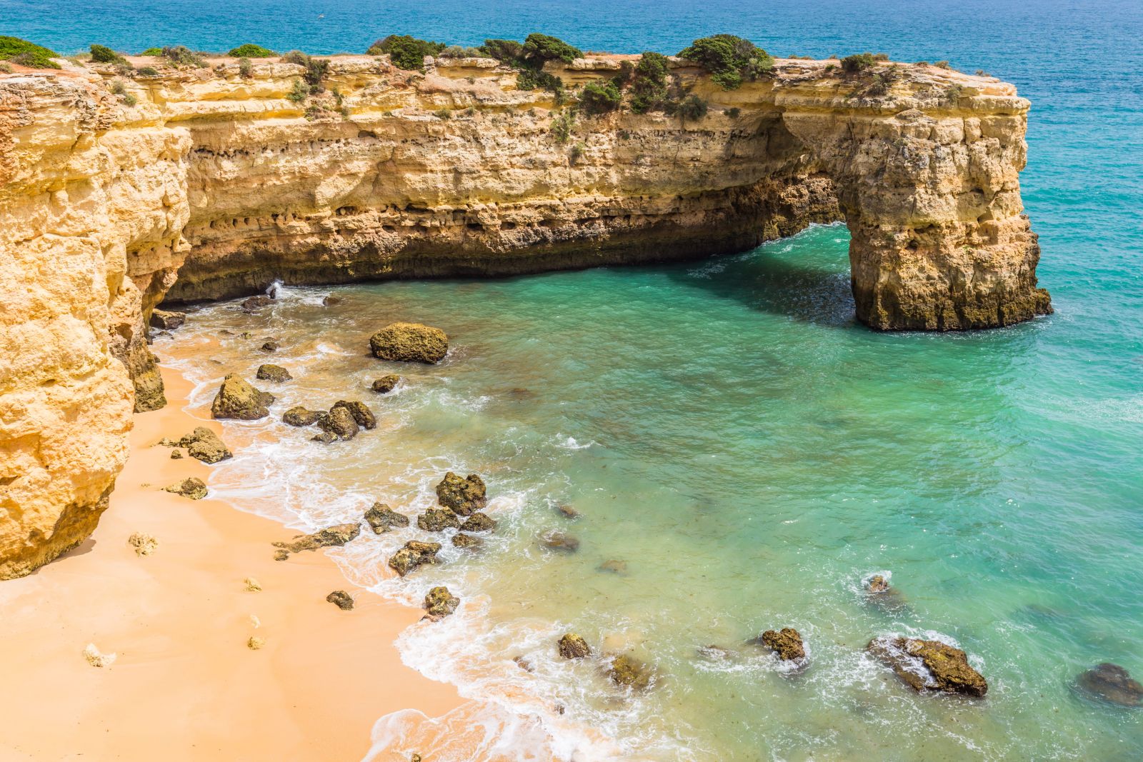 Albandeira Beach in Lagoa, Portugal.