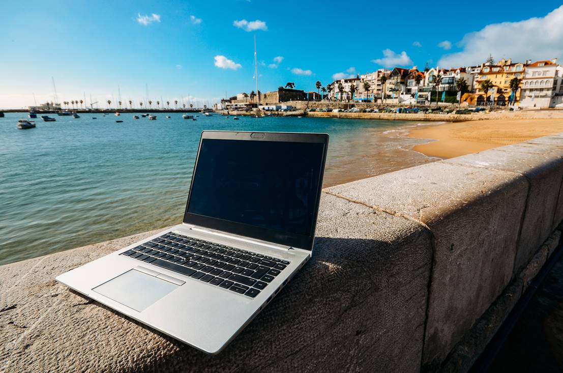 Working remotely in a seaside town nearby Lisbon.