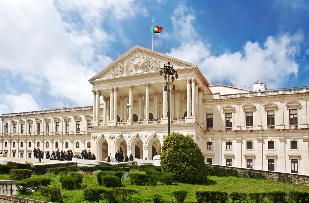 Building of Portuguese parliament in Lisbon.